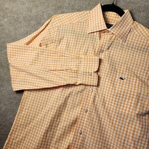Vineyard Vines Men's Button Down Shirt‎ Gingham Check Orange White